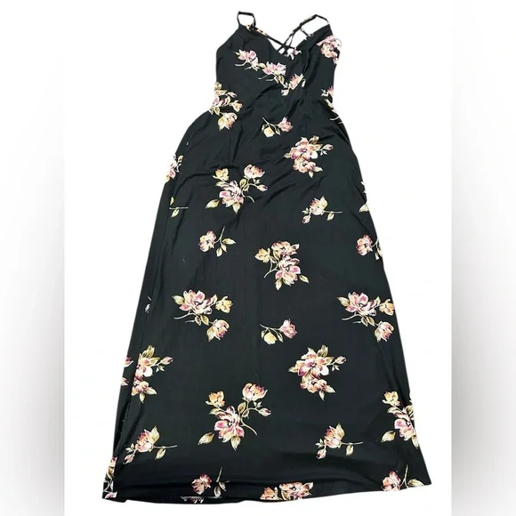 Nine Britton Black Floral Strappy Maxi Sz L - Picture 5 of 8